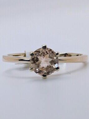 Genuine Natural Morganite Ring S925 Sterling Silver Size 8 3/4
